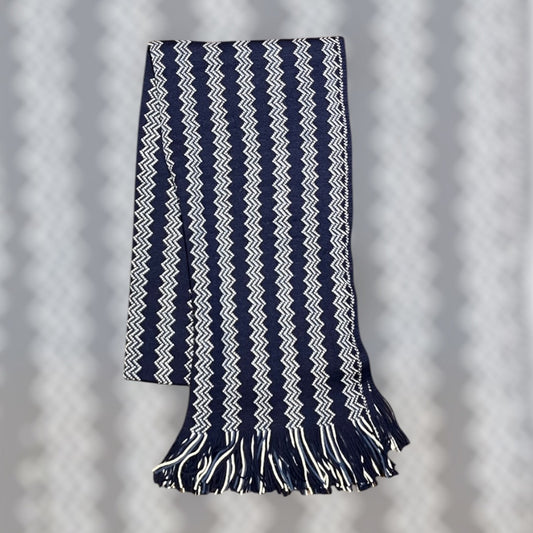 Missoni Scarf Navy/White Zig Zag